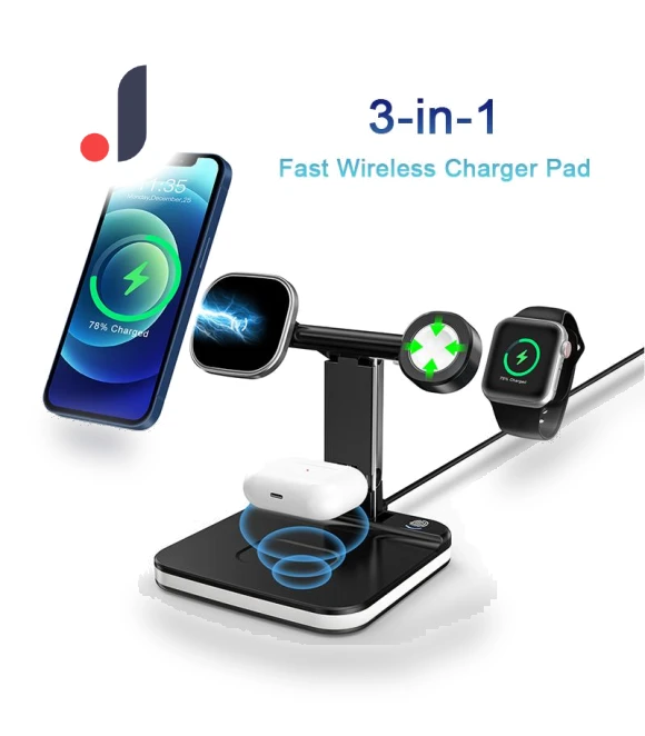 Fast Wireless Charger 3-in-1, 15W — Chargers, ESSAGER
