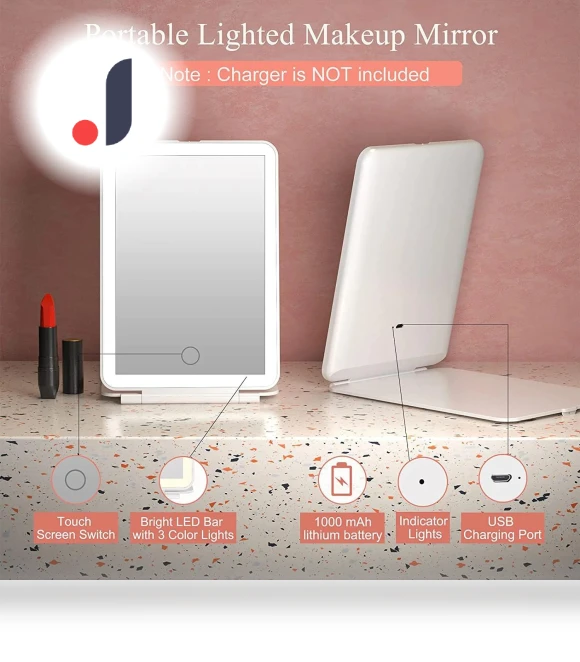 LED Folding Travel Makeup Mirror — Compact & Travel, Makeup Kits