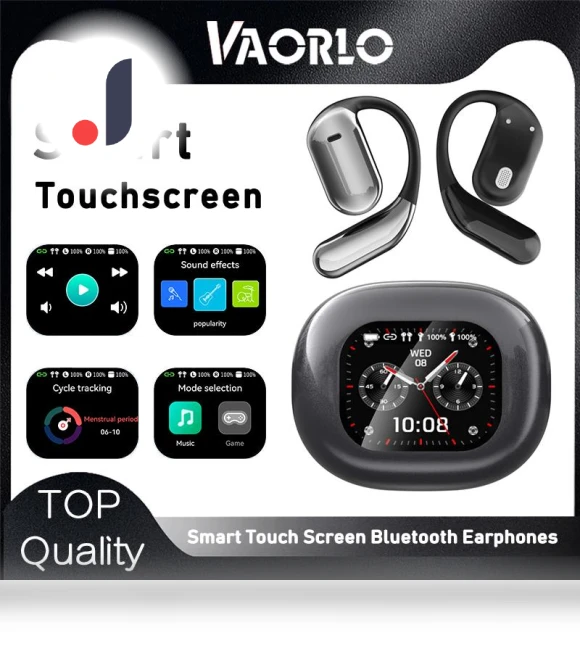 Smart Headphones with Touch Screen HD Noise Cancellation — In-Ear Headphones, VAORLO