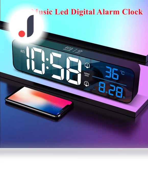 Smart LED Bedside Digital Alarm Clock — Alarms & Clocks, Factory Discount Outlet