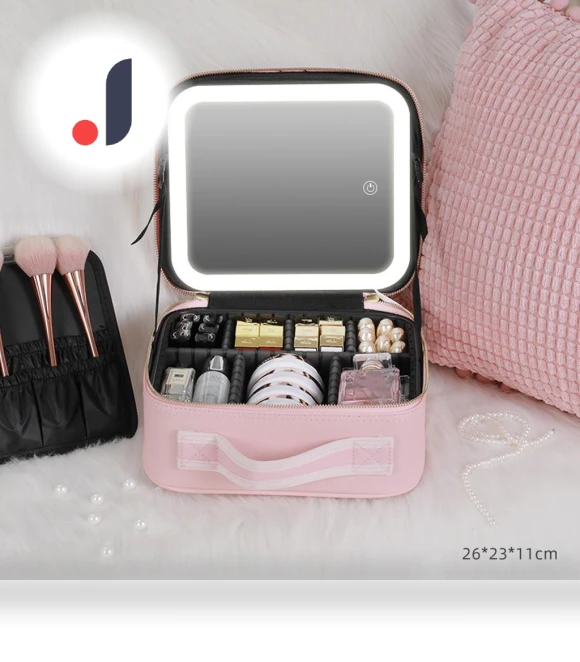 Smart LED Cosmetic Bag with Mirror — Cosmetic Cases, LIN-Home