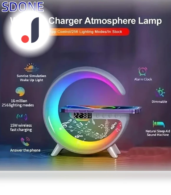 3-in-1 Wireless Charging Bluetooth Speaker with Ambient Light — Sleep Soothers, Factory Discount Outlet