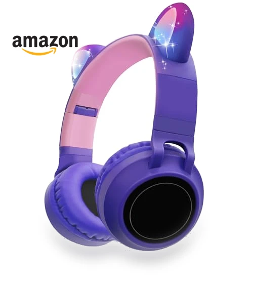 Cat Ear LED Light Wireless Headphones — In-Ear Headphones, CCSX