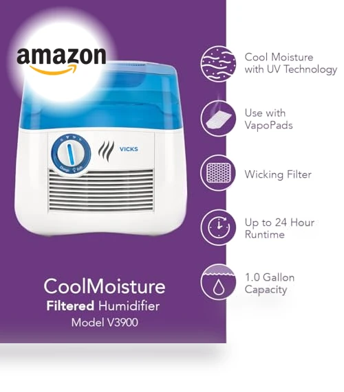 Cool Mist Humidifier with UV light — Air Moisturizers, Vicks