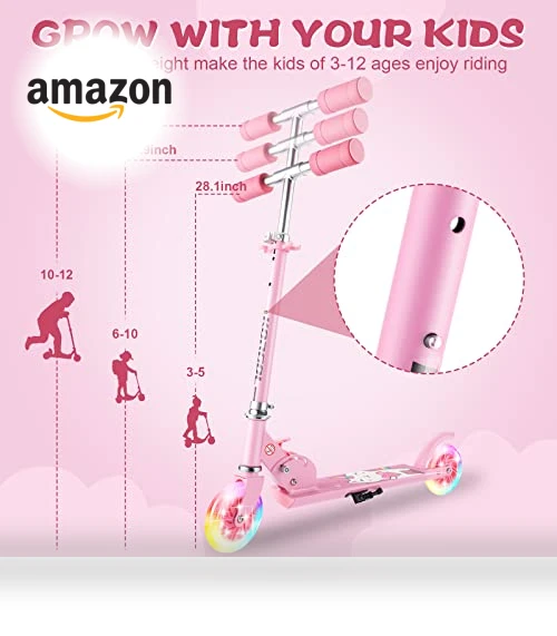 Kids Kick Scooter with LED Light Up Wheels — Push Scooters, KORGOL