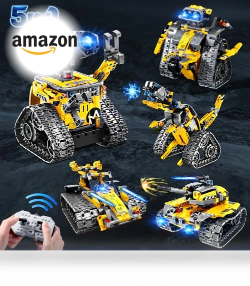 Robot Building Toys for Kids - 5 in 1 Remote & APP Controlled Building Set — Construction Kits, HOGOKIDS