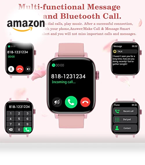 Smart Fitness Tracker Watch with Bluetooth Call — Smartwatches, PJYUBVOR