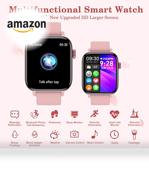 Smart Fitness Tracker Watch with Bluetooth Call — Smartwatches, PJYUBVOR