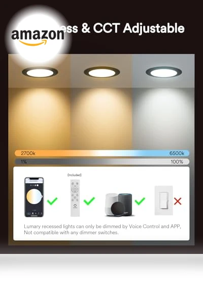 Smart Recessed Lighting 4 Inch — LED, Lumary