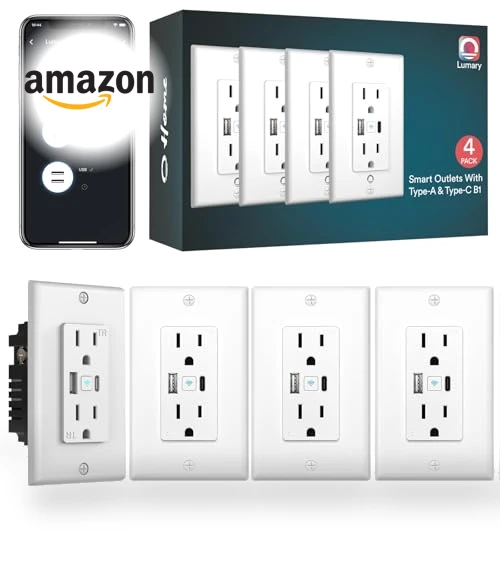 Smart Wall Outlet with Type C & USB Charger Ports — Smart Home Modules, Lumary