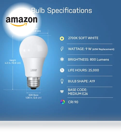 WiFi Dimmable Smart LED Light Bulb — Compact Fluorescent, Feit Electric