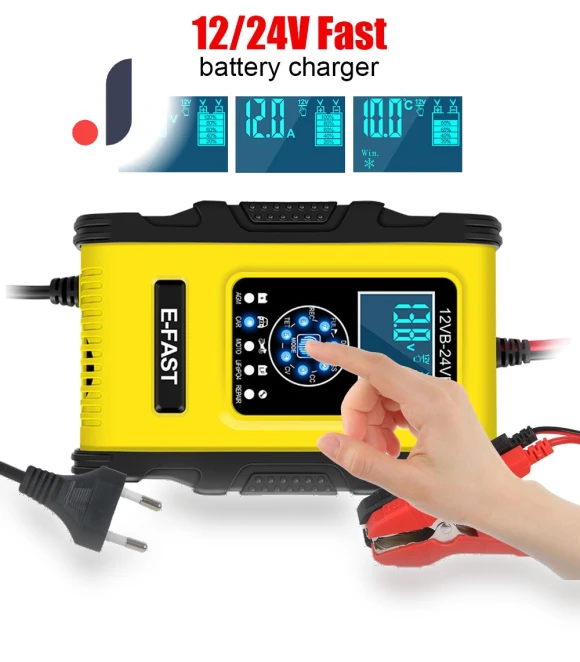 Digital Display Pulse Repair Smart Car Battery Charger — Battery Testers, LEEPEE Automotive Parts