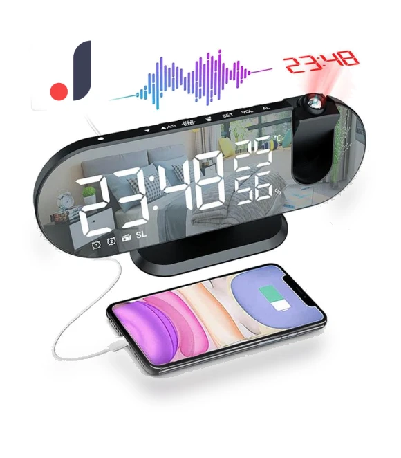 Double Loud Smart Alarm Clock with Projection — Alarm, We Satisfied