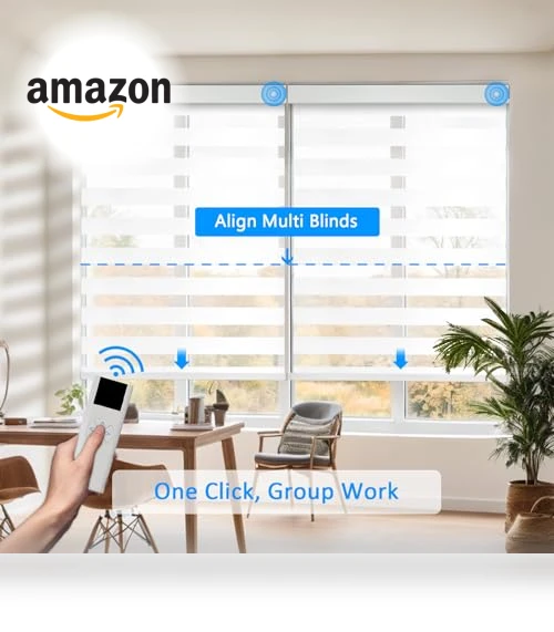 Motorized Zebra Blinds — Honeycomb, COOLWINDS