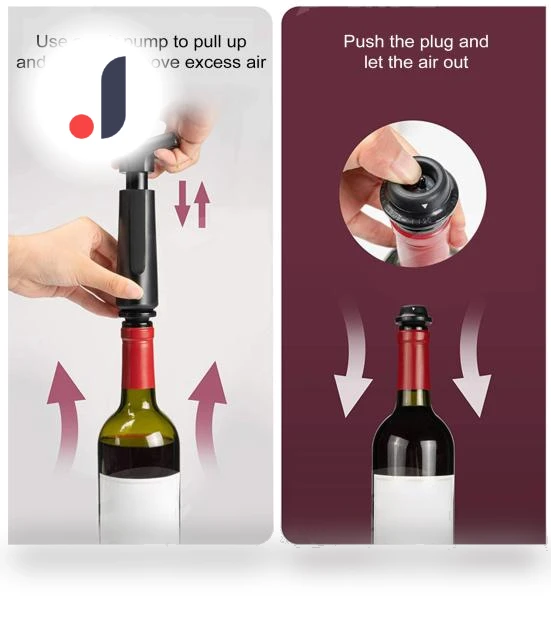 Vacuum Wine Saver with 4 Stoppers — Wine Accessories, House & Kitchen