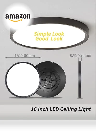 16 Inch Led Flush Mount Ceiling Light — Overhead Lighting, Bright Future Lighting