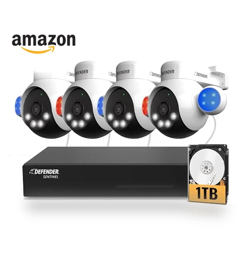AI Powered Sentinel 4K Wired Security Camera System — Outdoor Security Cameras, Defender