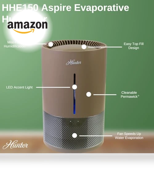 Aspire 4.8L Evaporative Humidifier — Air Moisturizers, Hunter