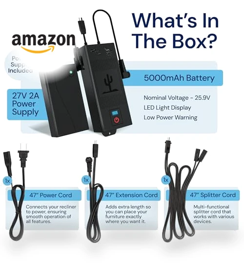 Big Battery Pack for Reclining Furniture — Batteries, The Blue Cactus Company
