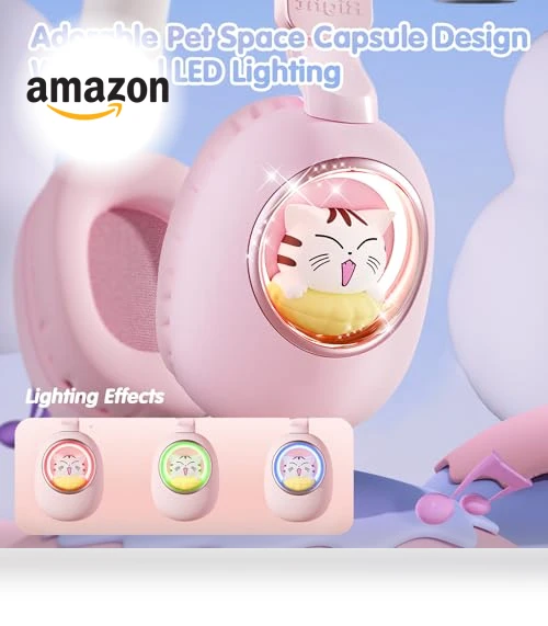 Cat Ear Bluetooth Headphones for Kids — In-Ear Headphones, esonstyle