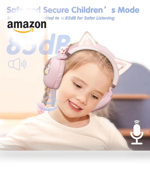Cat Ear Bluetooth Headphones for Kids — In-Ear Headphones, esonstyle