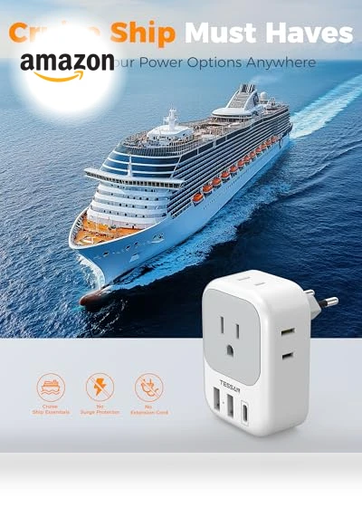 European Plug Adapter with USB C — Chargers & Adapters, TESSAN