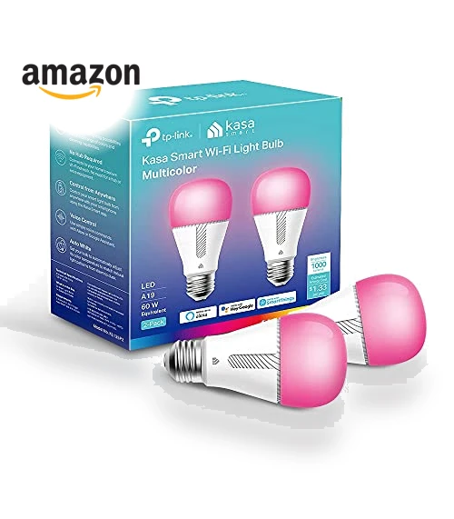 Full Color Changing Dimmable Smart WiFi Light Bulb — LED, Kasa Smart