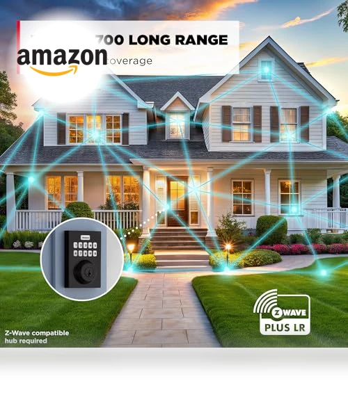 HomeConnect 620 Z-Wave Long Range Enabled Keypad Smart Lock — Keyless Entry, Kwikset