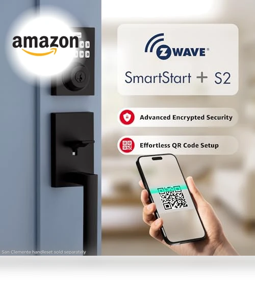 HomeConnect 620 Z-Wave Long Range Enabled Keypad Smart Lock — Keyless Entry, Kwikset