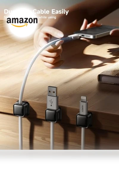 Magnetic Desk Cable Clips Organizer — Cable Organizers, smofish