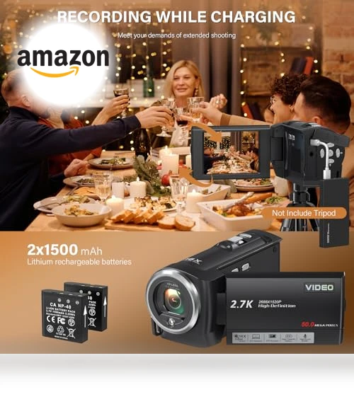 QHD 2.7K 50MP Vlogging Camera — Camcorder, Muitune