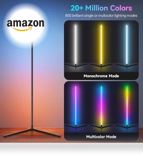 Smart Adjust RGB LED Corner Floor Lamp — Standing Lights, IOHFOI