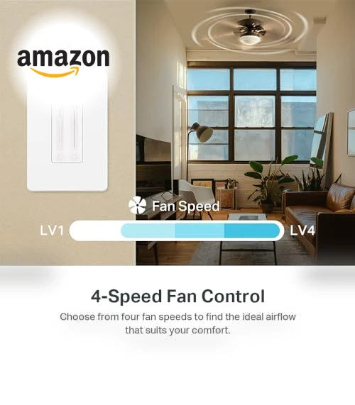 Smart Ceiling Fan Control & Dimmer Switch — Ceiling Fan Wall Controls, Kasa