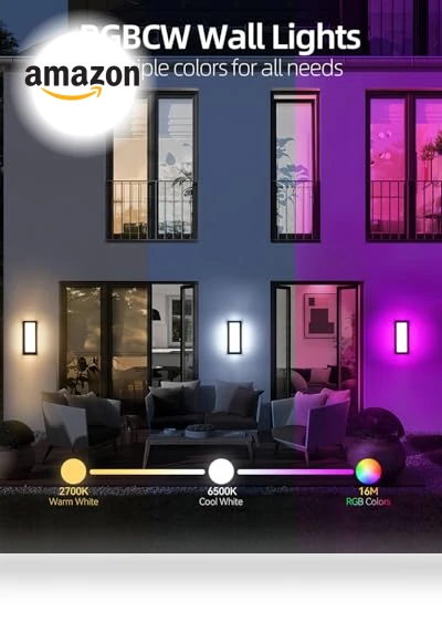 Smart Porch Lights Color Changing Exterior Lighting Fixtures — Outdoor Wall Lighting, RAYVO