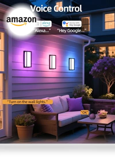 Smart Porch Lights Color Changing Exterior Lighting Fixtures — Outdoor Wall Lighting, RAYVO