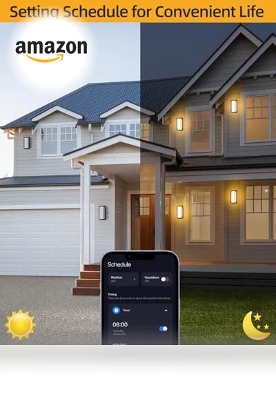 Smart Porch Lights Color Changing Exterior Lighting Fixtures — Outdoor Wall Lighting, RAYVO