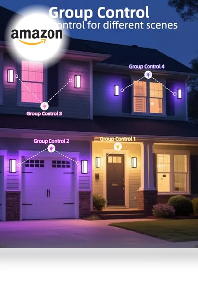Smart Porch Lights Color Changing Exterior Lighting Fixtures — Outdoor Wall Lighting, RAYVO