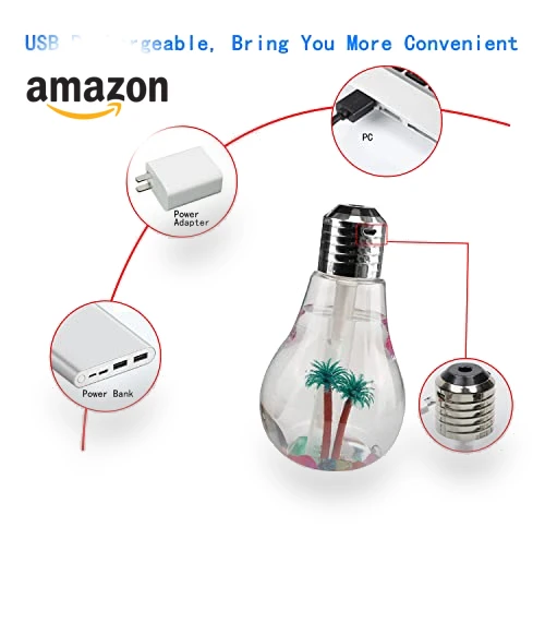 USB Air Humidifier Bulb Lamp — Air Moisturizers, CHUNGHOP