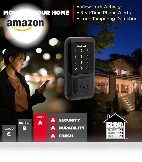 Wi-Fi Smart Lock with Touchscreen Keyless Entry — Deadbolts, Kwikset
