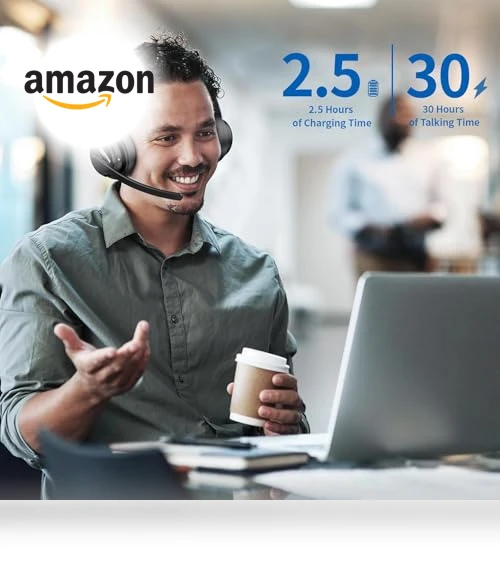 Wireless Headset with AI Noise Cancelling Microphone — Headsets, awatrue