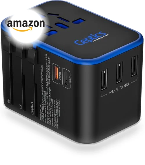 World International Travel Plug Adapter — Power Solutions & Surge Protection, Ceptics