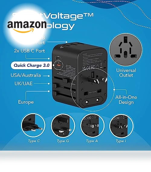 World International Travel Plug Adapter — Power Solutions & Surge Protection, Ceptics