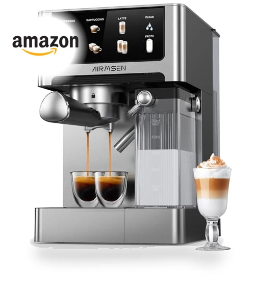 20 Bar Espresso Machine with Automatic Milk Frother — Coffee & Espresso Combos, AIRMSEN