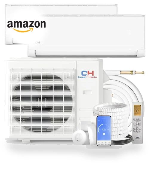 Dual Zone Wall Mount Ductless Mini Split A/C Air to Air Inverter Heater — Split-System, Cooper & Hunter