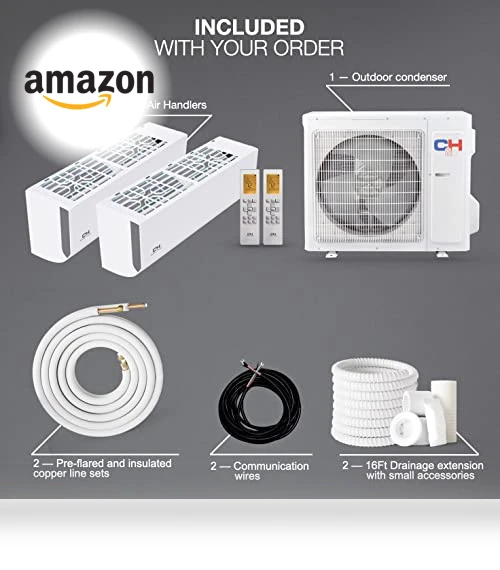 Dual Zone Wall Mount Ductless Mini Split A/C Air to Air Inverter Heater — Split-System, Cooper & Hunter