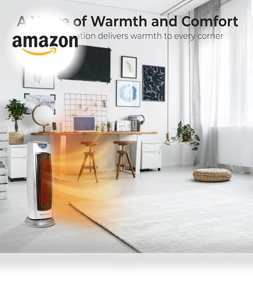 Electric Oscillating Ceramic Tower Space Heater — Portable Heating Solutions, Comfort Zone