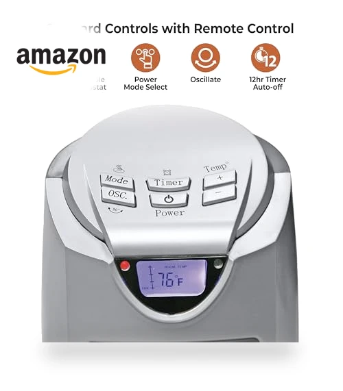 Electric Oscillating Ceramic Tower Space Heater — Portable Heating Solutions, Comfort Zone