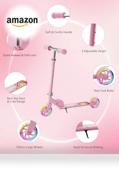 Kids Kick Scooter with LED Light Up — Push Scooters, Guwph