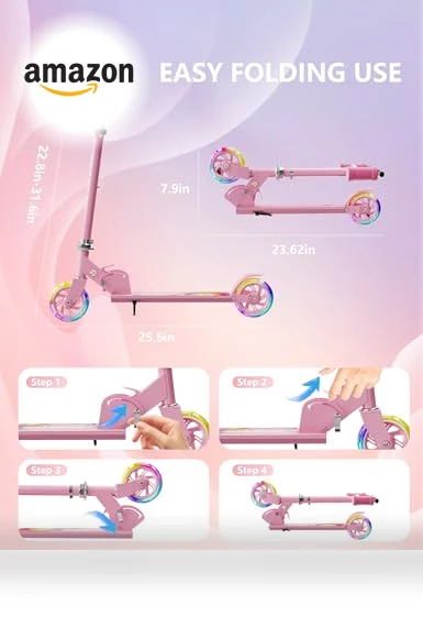 Kids Kick Scooter with LED Light Up — Push Scooters, Guwph