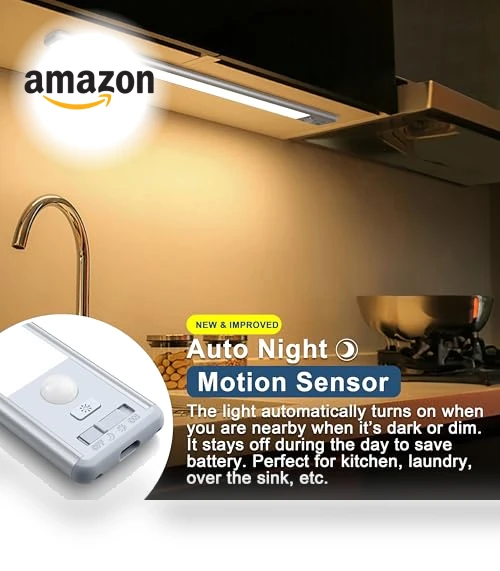 Motion Sensor LED Under Cabinet Lighting — Under-Cabinet Mounts, Reoshine